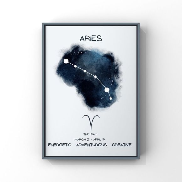 Aries zodiac sign constellation art print handmade birthday gift - Picture 1 of 3